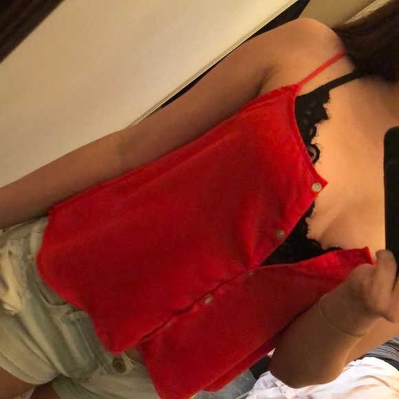 Red Button down - Picture 2 of 2